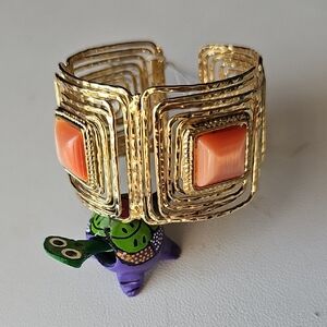 Chic Orange Cat's Eye Geometric Bangle Bracelet